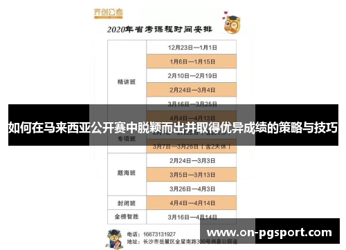 如何在马来西亚公开赛中脱颖而出并取得优异成绩的策略与技巧